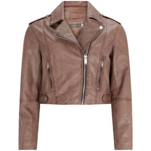 Mint Velvet Tan Leather Biker Jacket